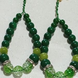 Jade Crystals Teardrop Earrings